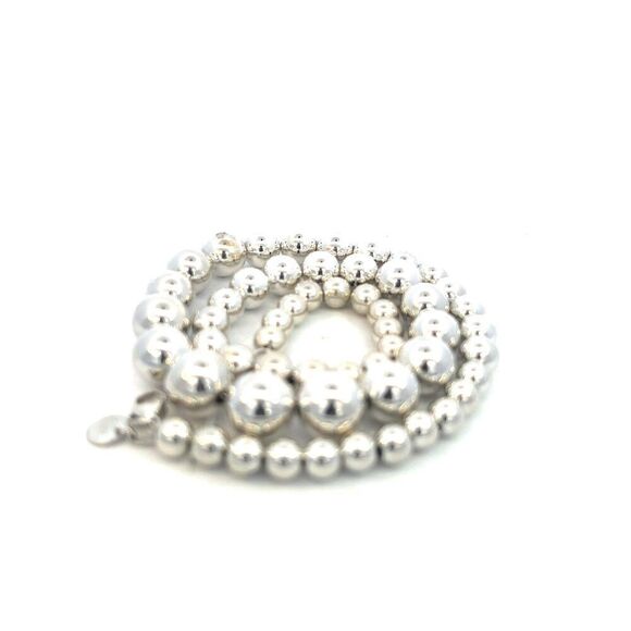 Tiffany & Co Estate Beaded Necklace 17" Sterling Silver 6-11 mm TIF702 - Picture 9 of 10